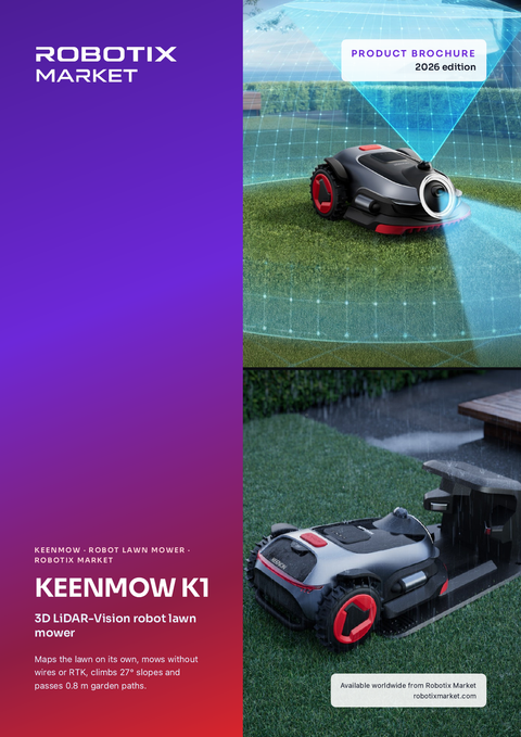 Keenon Keenmow K1 robotplæneklipper med LiDAR – Produktbrochure